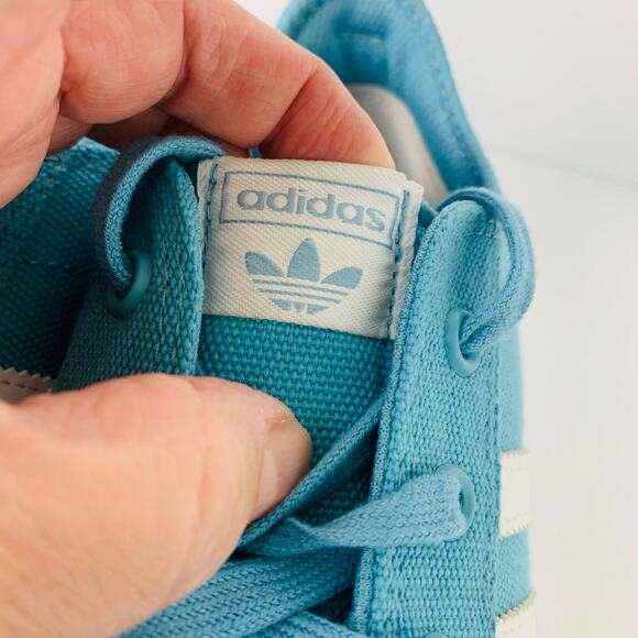 Adidas Nizza Low Sneakers Turquoise Blue Canvas White Stripe Shoes Sz 13 Casual main image 12